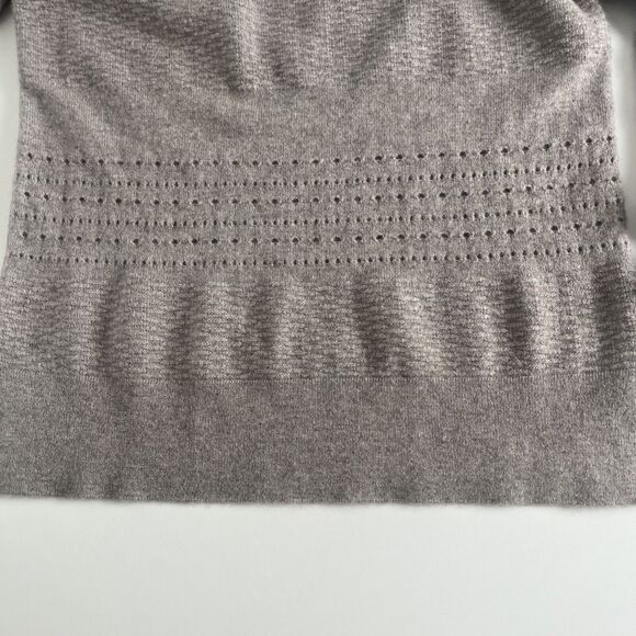 Neiman Marcus Cashmere Collection Sweater Womens Size M Gray Ruffled Sleeve‎ - Picture 11 of 13